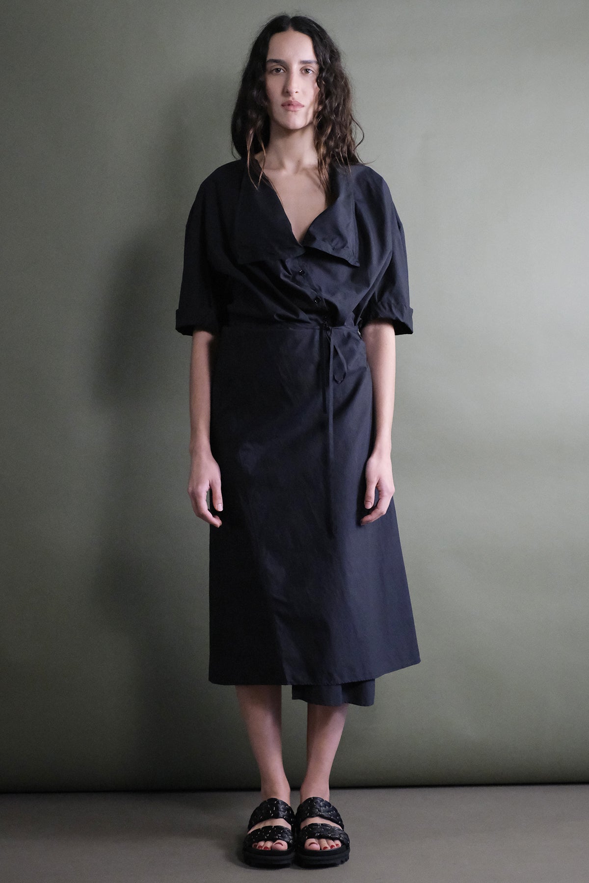 Lemaire — Short Sleeve Wrap Dress / Black