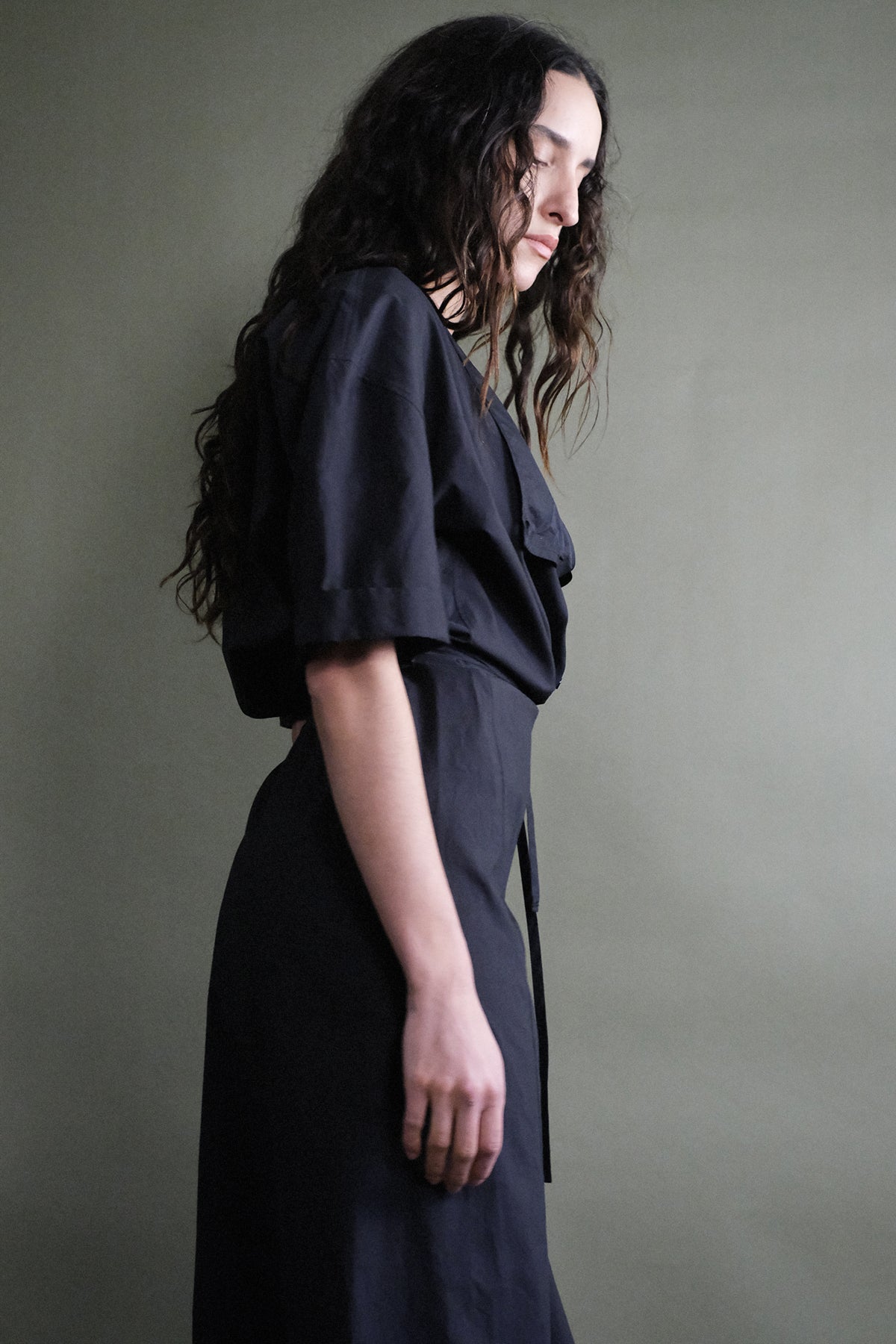 Lemaire — Short Sleeve Wrap Dress / Black